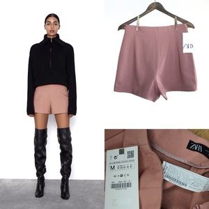 Zara High Waisted Bermuda Shorts Mauve